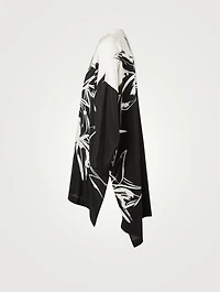Silk Long Shirt Floral Print