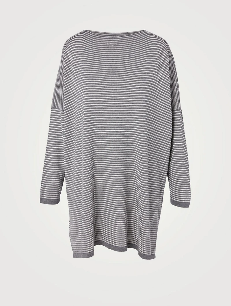 Silk Long Top With Slim Sleeves