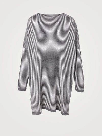 Silk Long Top With Slim Sleeves