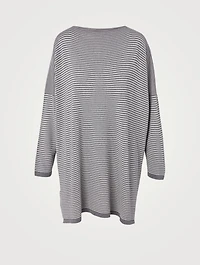 Silk Long Top With Slim Sleeves