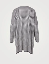Silk Long Top With Slim Sleeves