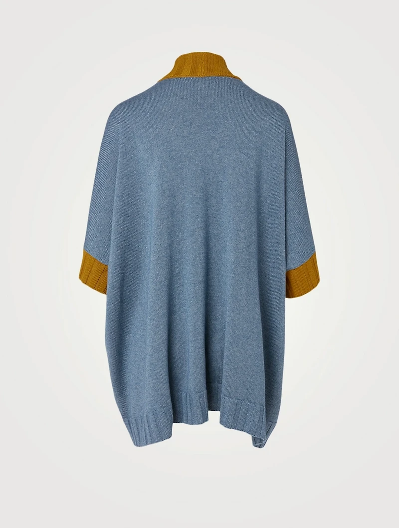 Silk And Cashmere Long Poncho Cardigan