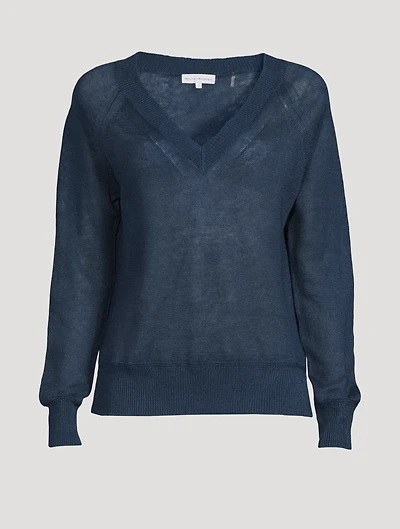Linen V-Neck Sweater