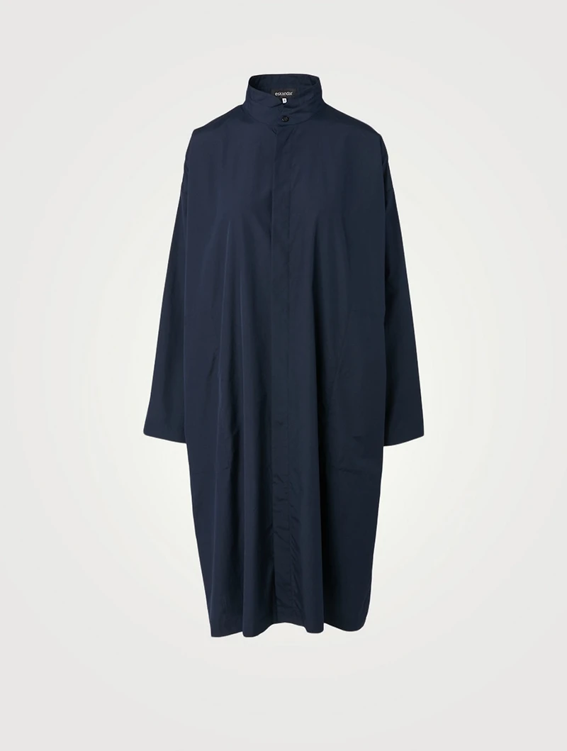 Cotton A-Line Shirt Dress With Step Insert