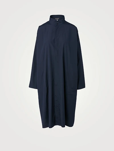 Cotton A-Line Shirt Dress With Step Insert
