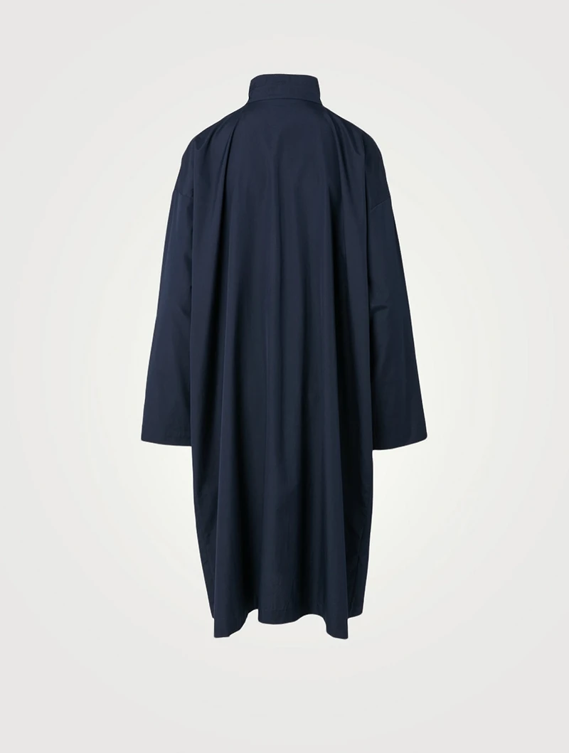 Cotton A-Line Shirt Dress With Step Insert
