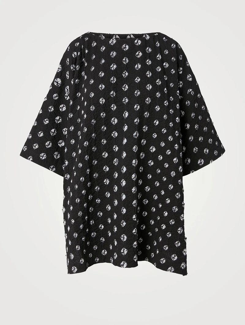 Cotton Shibori Boatneck Tunic Top