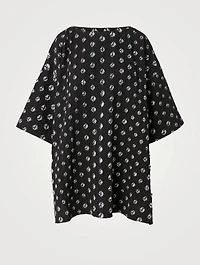 Cotton Shibori Boatneck Tunic Top
