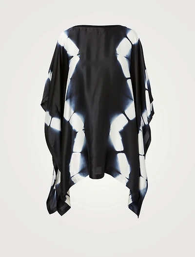 Shibori Silk Long Kaftan