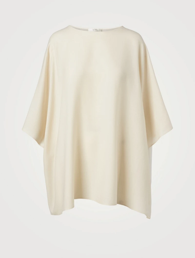 Estela Wool Cape-Sleeve Top