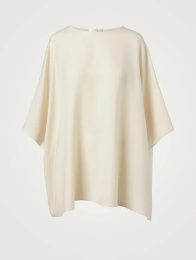 Estela Wool Cape-Sleeve Top