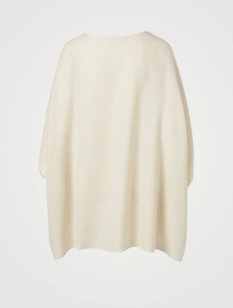 Estela Wool Cape-Sleeve Top