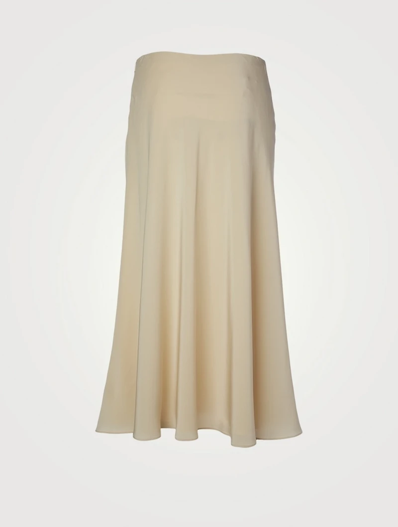 Malena Silk Crepe Midi Skirt