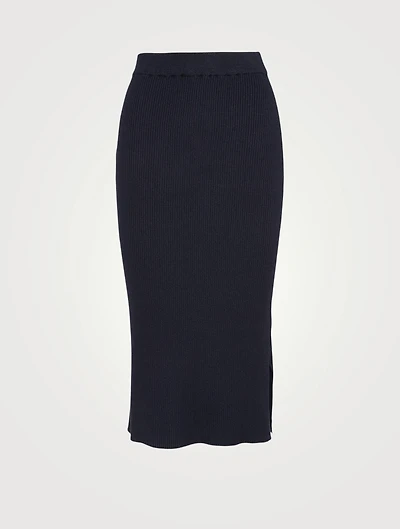 Cannia Silk And Cotton Midi Skirt