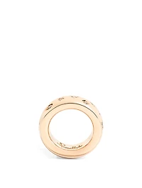 Medium Iconica 18K Rose Gold Ring With Diamonds