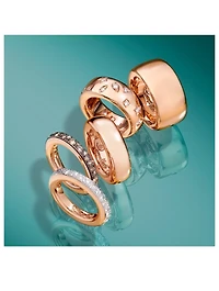 Medium Iconica 18K Rose Gold Ring With Diamonds