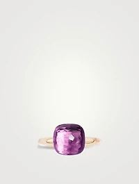 Classic Nudo 18K White And Rose Gold Ring With Amethyst