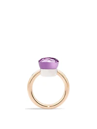 Classic Nudo 18K White And Rose Gold Ring With Amethyst