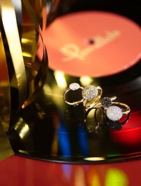 Large Sabbia 18K Rose Gold Ring With Brown Diamonds