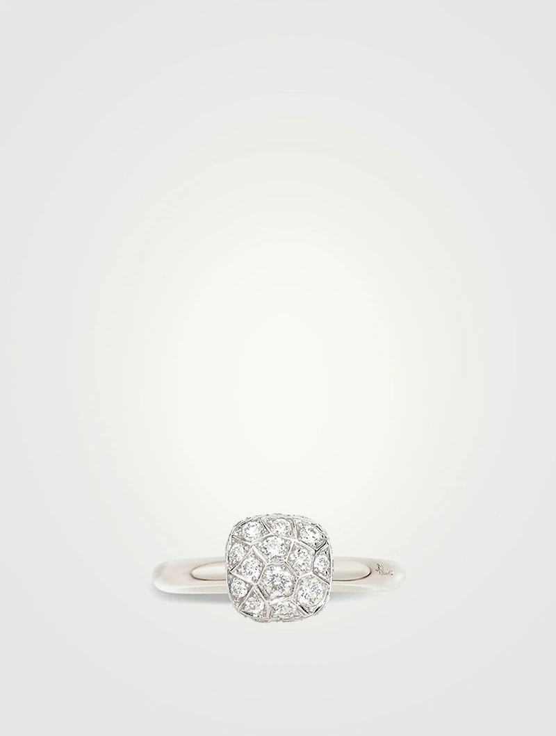 Nudo Solitaire 18K Rose And White Gold Ring With Diamonds