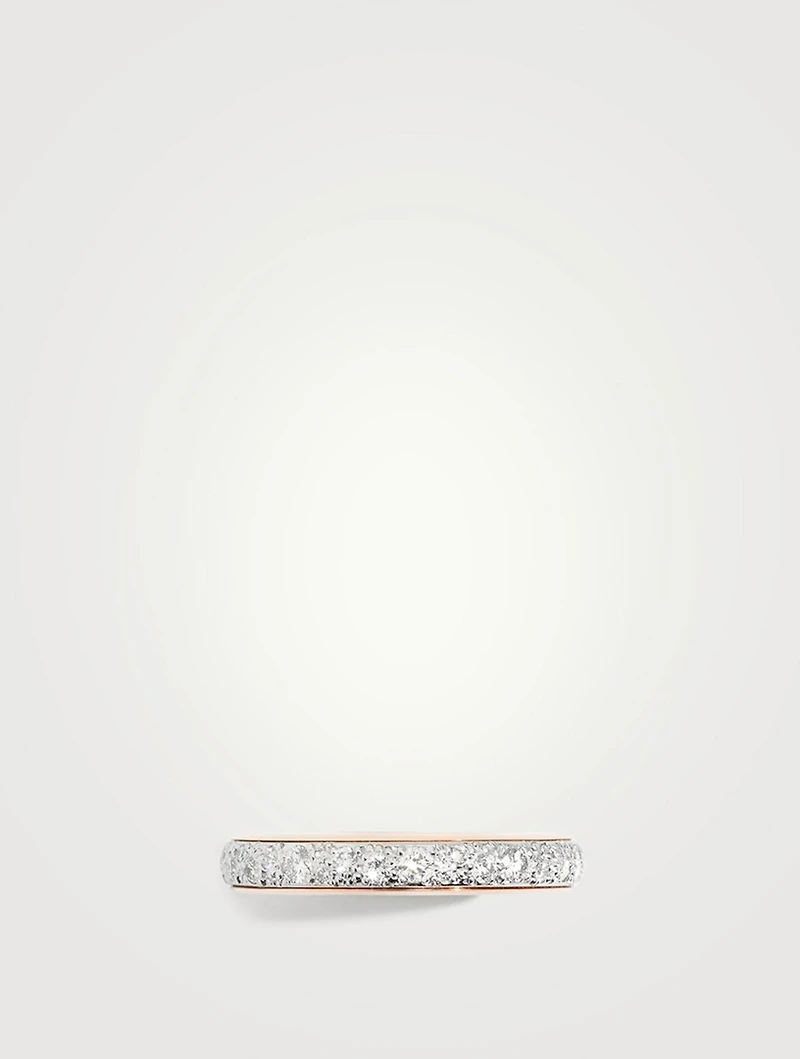 Small Iconica 18K Rose Gold Ring With Diamonds