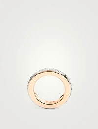 Small Iconica 18K Rose Gold Ring With Diamonds