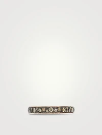 Small Iconica 18K Rose Gold Ring With Brown Diamonds