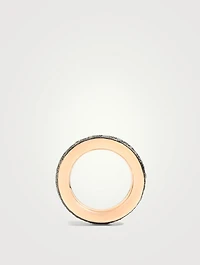 Small Iconica 18K Rose Gold Ring With Brown Diamonds