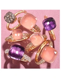Classic Nudo 18K White And Rose Gold Ring With Amethyst
