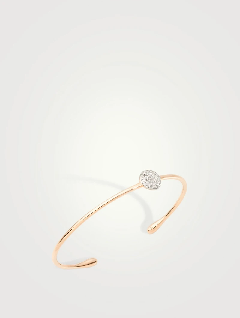 Sabbia 18K Rose Gold Bangle Bracelet With Diamonds