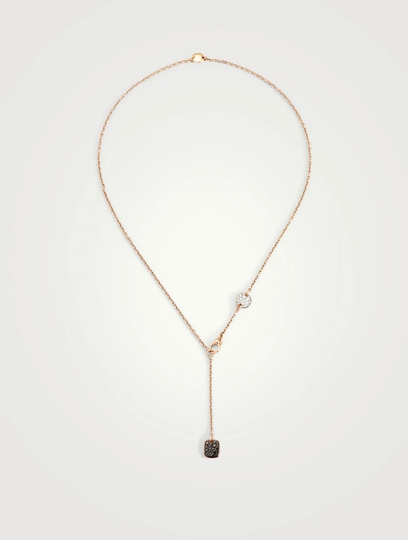 Sabbia 18K Rose Gold Lariat Necklace With Diamonds