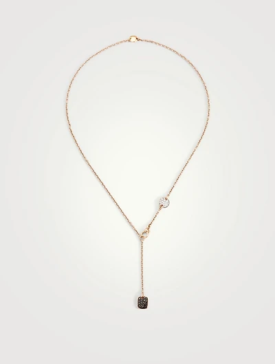 Sabbia 18K Rose Gold Lariat Necklace With Diamonds
