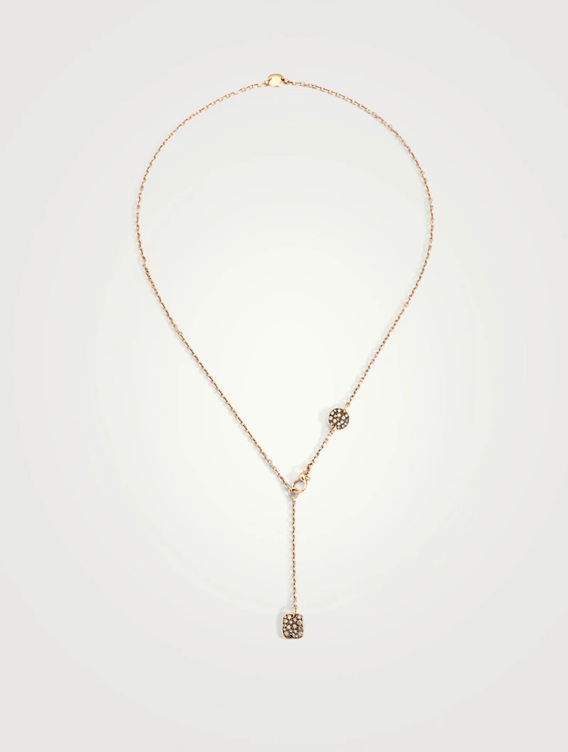 Sabbia 18K Rose Gold Lariat Necklace With Diamonds