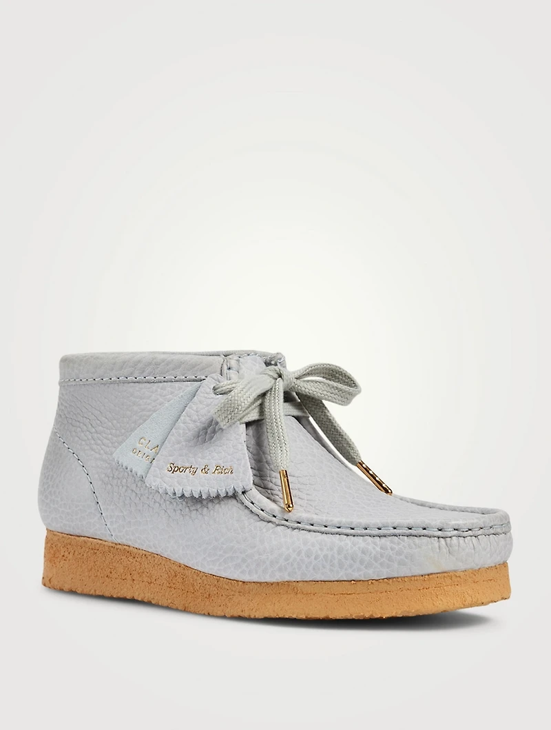 CLARKS ORIGINALS X SPORTY & RICH Wallabee Leather Lace-Up Ankle Boots