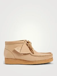 CLARKS ORIGINALS X SPORTY & RICH Wallabee Leather Lace-Up Ankle Boots