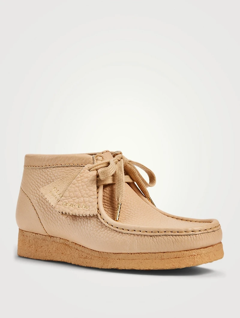 CLARKS ORIGINALS X SPORTY & RICH Wallabee Leather Lace-Up Ankle Boots