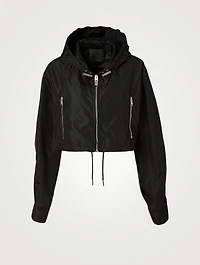 Nylon Cropped Windbreaker Jacket