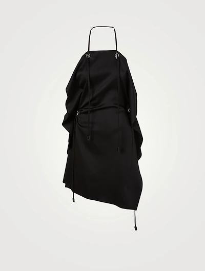 Drapé Asymmetrical Mini Dress