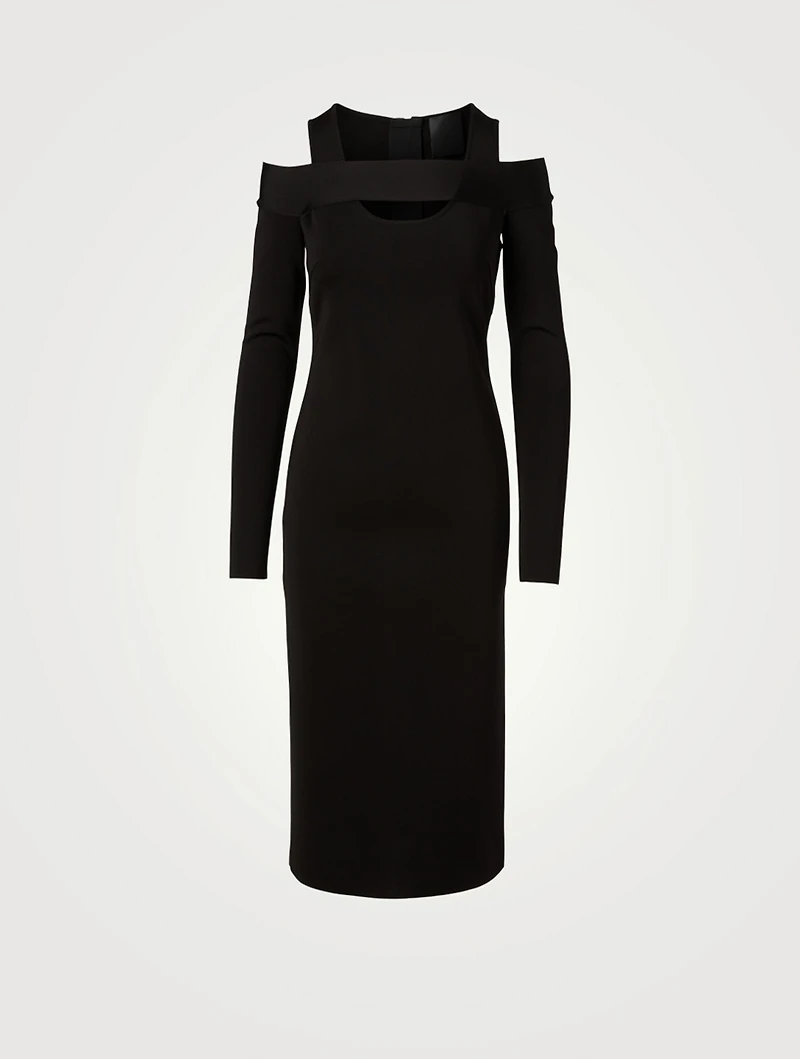 Cold-Shoulder Midi Dress