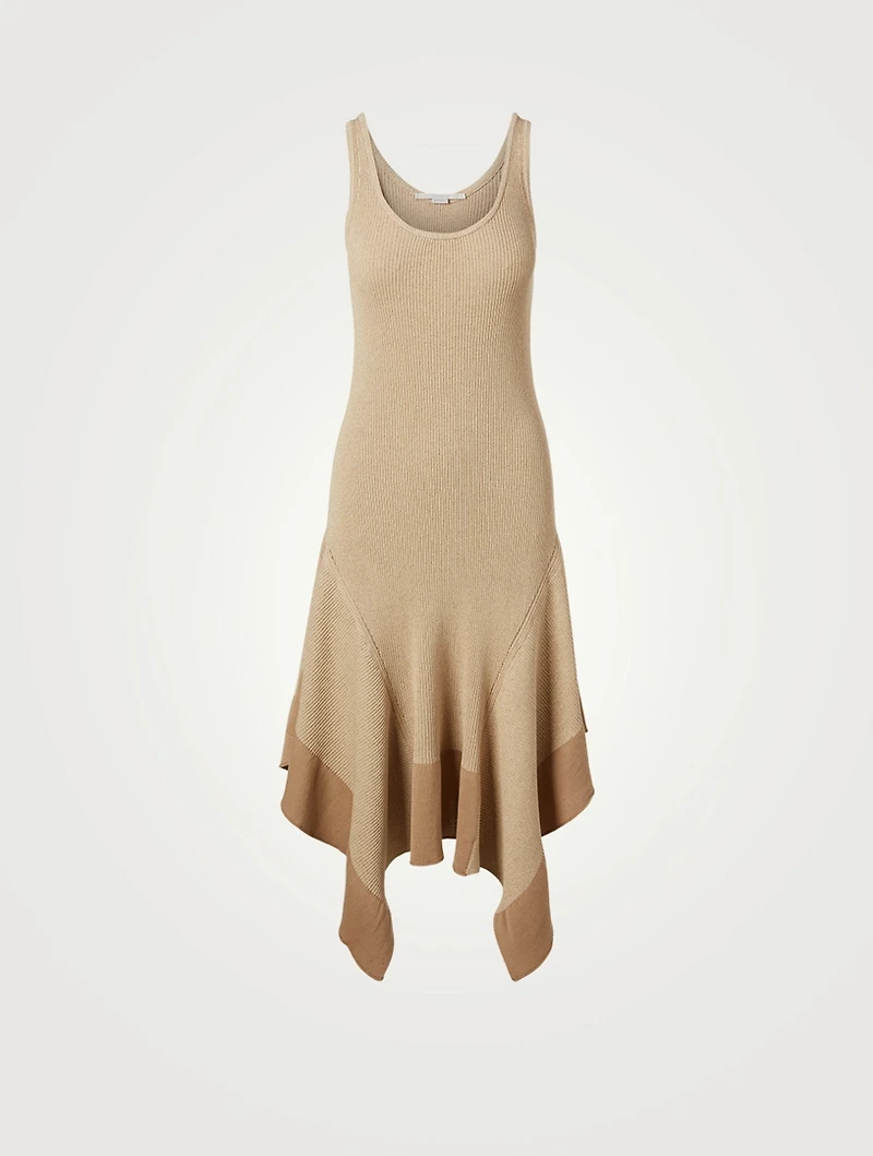 Midi Dress With Handkerchief Hem