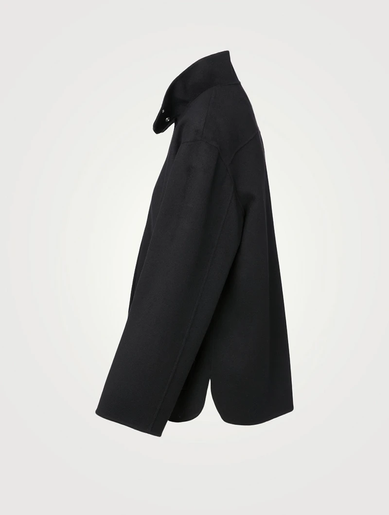 Double Face Wool And Cashmere Utility Coat