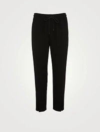 Crepe Slit Drawstring Pants