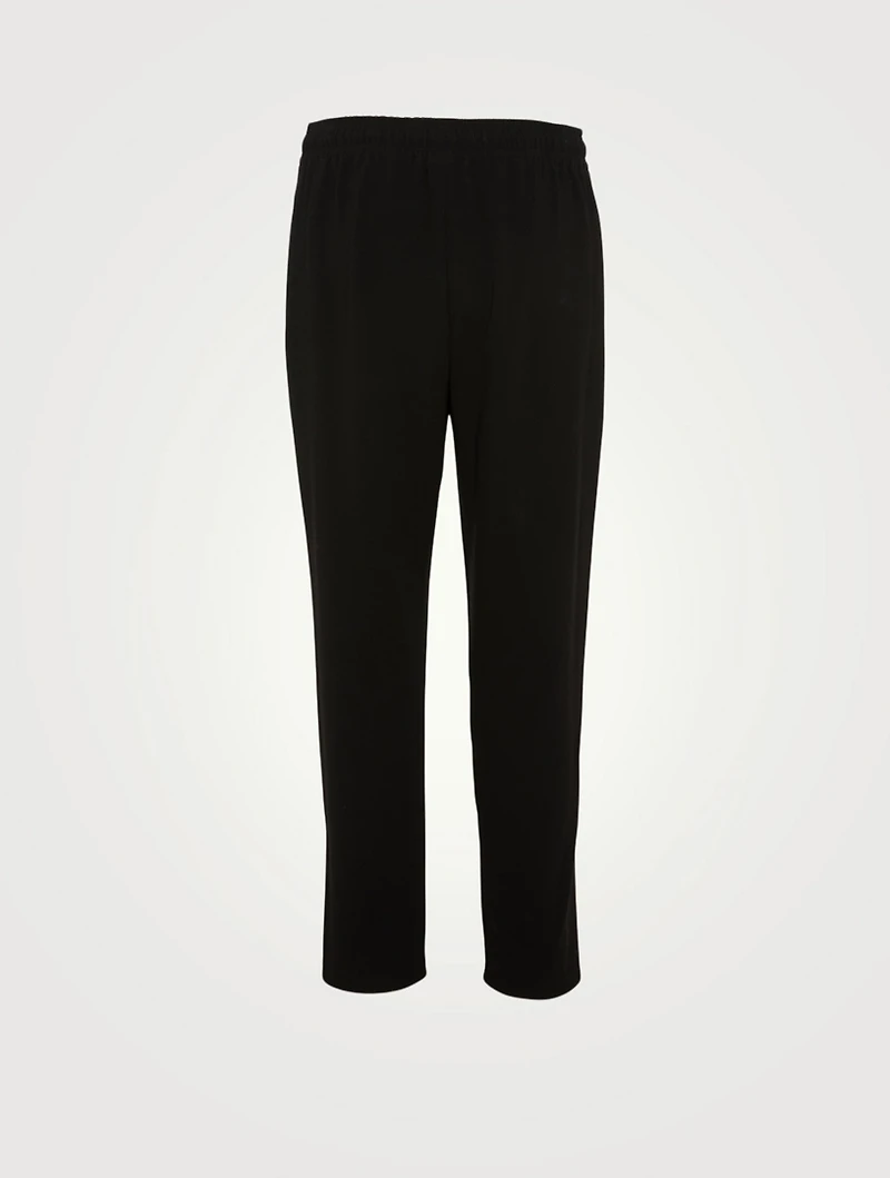 Crepe Slit Drawstring Pants