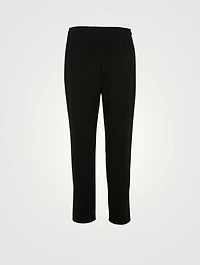 Crepe Slit Drawstring Pants