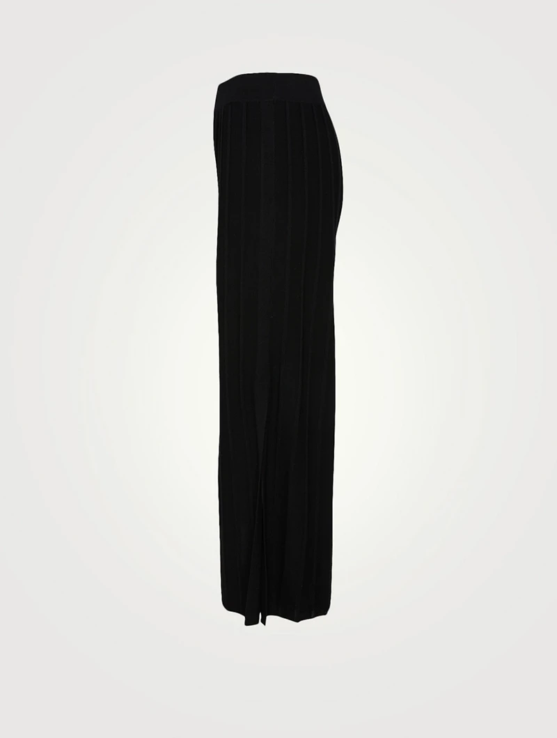 Wool Wide Ribbed Pants