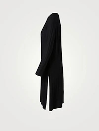 Wool Wide Ribbed Long Cardigan