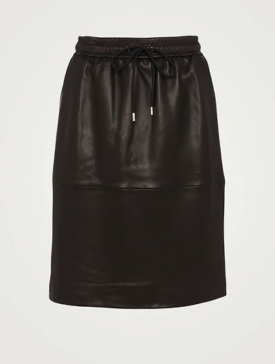 Leather Drawstring Skirt