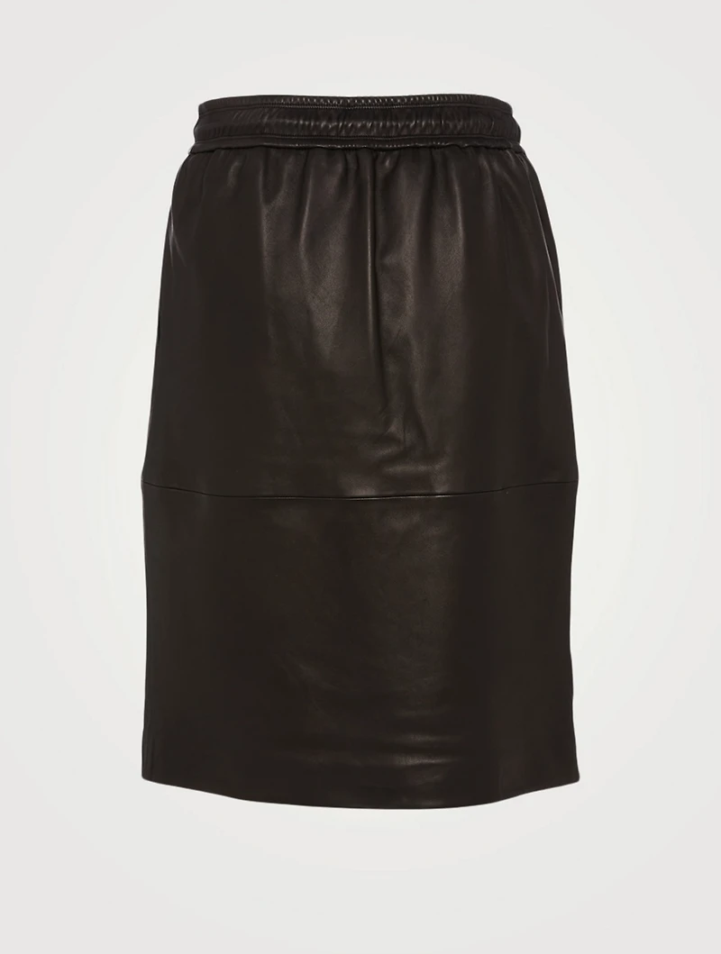 Leather Drawstring Skirt