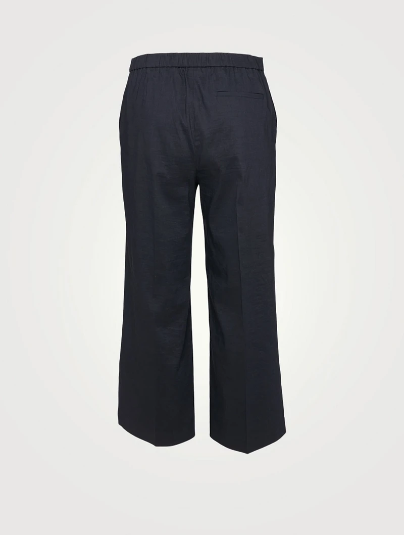 Linen-Blend Wide-Leg Pants