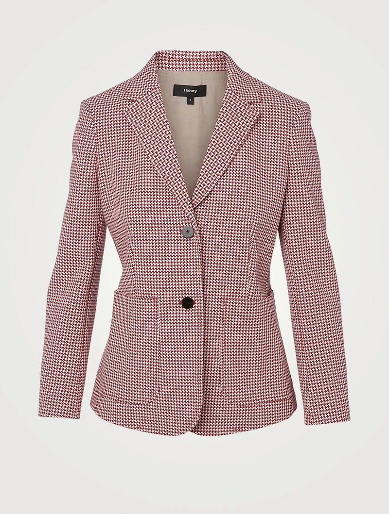Shrunken Blazer Houndstooth Print